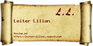 Leiter Lilian névjegykártya
